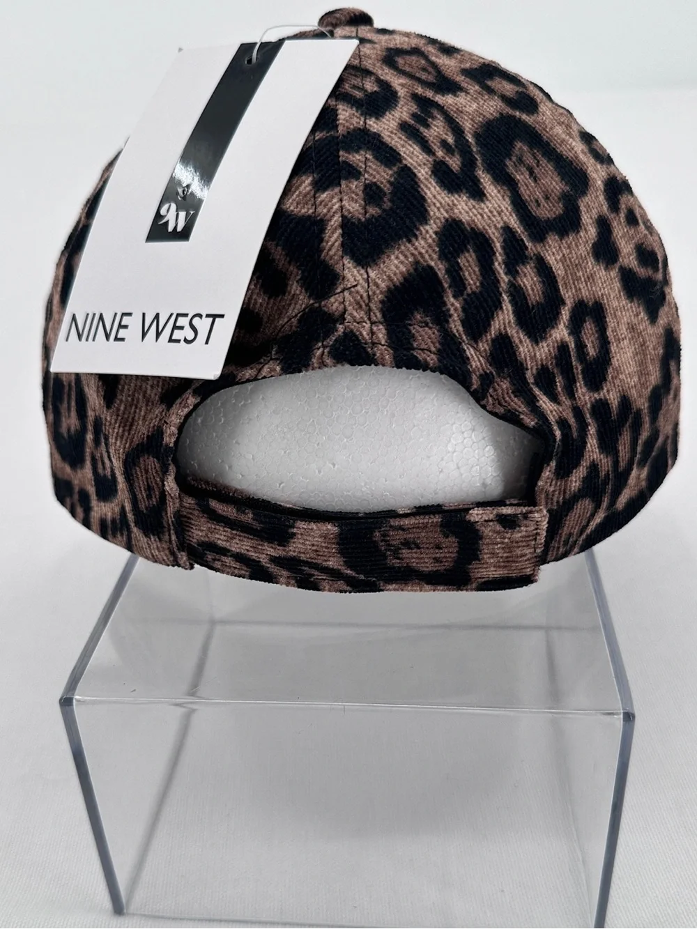 NWT Leopard Print Baseball Cap Micro Corduroy NineWest Unisex